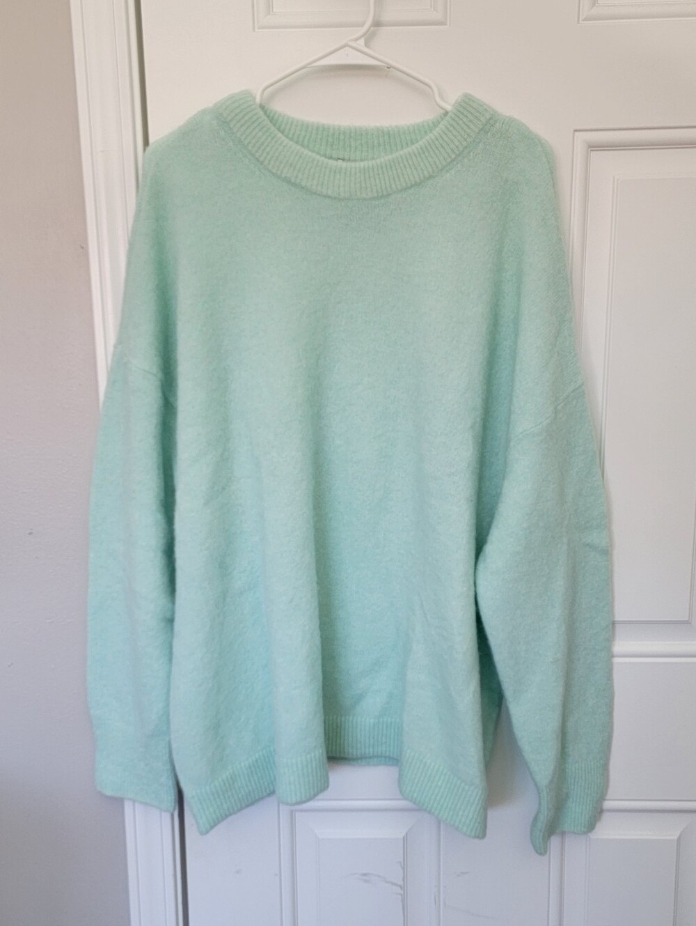 & Other Stories Mint Green Alpaca Wool Knit Crewneck Pullover Sweater Size L